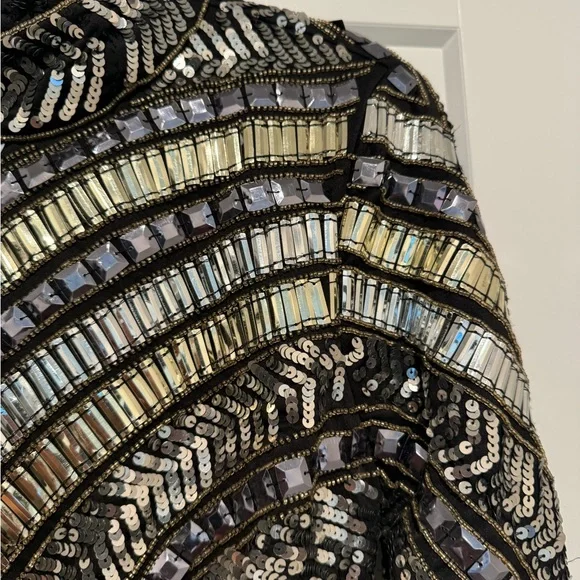 Peace + Love Black High Neck Embellished Bodycon Dress - Picture 5 of 16